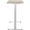 Schreibtisch, elektrisch höhenverstellbar, Rechteck, T-Fuss, B 1300 x T 650 x H 720-1200 mm, Eiche-Dekor/silber