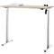 Schreibtisch, elektrisch höhenverstellbar, Rechteck, T-Fuss, B 1300 x T 650 x H 720-1200 mm, Eiche-Dekor/silber