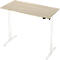 Schreibtisch, elektrisch höhenverstellbar, Rechteck, T-Fuss, B 1300 x T 650 x H 720-1200 mm, Eiche-Dekor/weiss