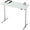 Schreibtisch, elektrisch höhenverstellbar, Rechteck, T-Fuss, B 1300 x T 650 x H 720-1200 mm, lichtgrau/silber