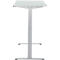 Schreibtisch, elektrisch höhenverstellbar, Rechteck, T-Fuss, B 1300 x T 650 x H 720-1200 mm, lichtgrau/silber