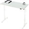 Schreibtisch, elektrisch höhenverstellbar, Rechteck, T-Fuss, B 1300 x T 650 x H 720-1200 mm, lichtgrau/weiss