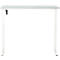 Schreibtisch, elektrisch höhenverstellbar, Rechteck, T-Fuss, B 1300 x T 650 x H 720-1200 mm, lichtgrau/weiss