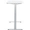 Schreibtisch, elektrisch höhenverstellbar, Rechteck, T-Fuss, B 1300 x T 650 x H 720-1200 mm, weiss/silber