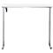 Schreibtisch, elektrisch höhenverstellbar, Rechteck, T-Fuss, B 1300 x T 650 x H 720-1200 mm, weiss/silber