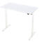 Schreibtisch, elektrisch höhenverstellbar, Rechteck, T-Fuss, B 1300 x T 650 x H 720-1200 mm, weiss/weiss