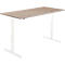 Schreibtisch, elektrisch höhenverstellbar, Rechteck, T-Fuß, B 1600 x T 800 x H 705-1205 mm, Wildeiche/cremeweiß