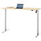Schreibtisch, elektrisch höhenverstellbar, Rechteck, T-Fuss, B 1600 x T 800 x H 720-1200 mm, Ahorn-Dekor/silber