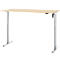 Schreibtisch, elektrisch höhenverstellbar, Rechteck, T-Fuss, B 1600 x T 800 x H 720-1200 mm, Ahorn-Dekor/silber