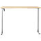 Schreibtisch, elektrisch höhenverstellbar, Rechteck, T-Fuss, B 1600 x T 800 x H 720-1200 mm, Ahorn-Dekor/silber