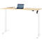 Schreibtisch, elektrisch höhenverstellbar, Rechteck, T-Fuss, B 1600 x T 800 x H 720-1200 mm, Ahorn-Dekor/weiss