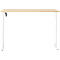 Schreibtisch, elektrisch höhenverstellbar, Rechteck, T-Fuss, B 1600 x T 800 x H 720-1200 mm, Ahorn-Dekor/weiss