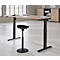 Schreibtisch, elektrisch höhenverstellbar, Rechteck, T-Fuss, B 1600 x T 800 x H 720-1200 mm, Eiche-Dekor/schwarz