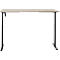 Schreibtisch, elektrisch höhenverstellbar, Rechteck, T-Fuss, B 1600 x T 800 x H 720-1200 mm, Eiche-Dekor/schwarz