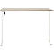 Schreibtisch, elektrisch höhenverstellbar, Rechteck, T-Fuss, B 1600 x T 800 x H 720-1200 mm, Eiche-Dekor/weiss
