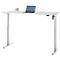 Schreibtisch, elektrisch höhenverstellbar, Rechteck, T-Fuss, B 1600 x T 800 x H 720-1200 mm, lichtgrau/silber