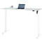 Schreibtisch, elektrisch höhenverstellbar, Rechteck, T-Fuss, B 1600 x T 800 x H 720-1200 mm, lichtgrau/weiss