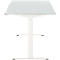 Schreibtisch, elektrisch höhenverstellbar, Rechteck, T-Fuss, B 1600 x T 800 x H 720-1200 mm, lichtgrau/weiss