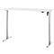 Schreibtisch, elektrisch höhenverstellbar, Rechteck, T-Fuss, B 1600 x T 800 x H 720-1200 mm, weiss/silber