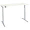 Schreibtisch, elektrisch höhenverstellbar, T-Fuß, B 1200 x T 800 x H 620-1270 mm, weiß/weißaluminium + Memoryschalter