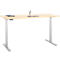 Schreibtisch, elektrisch höhenverstellbar, T-Fuß, B 1600 x T 800 x H 615-1275 mm, Ahorn/weißalu