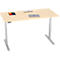 Schreibtisch, elektrisch höhenverstellbar, T-Fuß, B 1600 x T 800 x H 615-1275 mm, Ahorn/weißalu