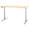 Schreibtisch, elektrisch höhenverstellbar, T-Fuß, B 1600 x T 800 x H 615-1275 mm, Ahorn/weißalu