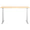 Schreibtisch, elektrisch höhenverstellbar, T-Fuß, B 1600 x T 800 x H 615-1275 mm, Ahorn/weißalu