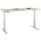 Schreibtisch, elektrisch höhenverstellbar, T-Fuß, B 1600 x T 800 x H 615-1275 mm, Eiche/weißalu