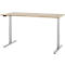 Schreibtisch, elektrisch höhenverstellbar, T-Fuß, B 1600 x T 800 x H 615-1275 mm, Eiche/weißalu