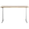 Schreibtisch, elektrisch höhenverstellbar, T-Fuß, B 1600 x T 800 x H 615-1275 mm, Eiche/weißalu
