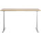 Schreibtisch, elektrisch höhenverstellbar, T-Fuß, B 1600 x T 800 x H 615-1275 mm, Eiche/weißalu