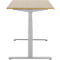 Schreibtisch, elektrisch höhenverstellbar, T-Fuß, B 1600 x T 800 x H 615-1275 mm, Eiche/weißalu