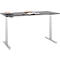 Schreibtisch, elektrisch höhenverstellbar, T-Fuß, B 1600 x T 800 x H 615-1275 mm, graphit/weißalu