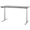 Schreibtisch, elektrisch höhenverstellbar, T-Fuß, B 1600 x T 800 x H 615-1275 mm, graphit/weißalu