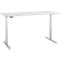 Schreibtisch, elektrisch höhenverstellbar, T-Fuß, B 1600 x T 800 x H 615-1275 mm, lichtgrau/weißalu