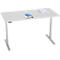Schreibtisch, elektrisch höhenverstellbar, T-Fuß, B 1600 x T 800 x H 615-1275 mm, lichtgrau/weißalu