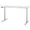 Schreibtisch, elektrisch höhenverstellbar, T-Fuß, B 1600 x T 800 x H 615-1275 mm, lichtgrau/weißalu