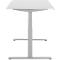 Schreibtisch, elektrisch höhenverstellbar, T-Fuß, B 1600 x T 800 x H 615-1275 mm, lichtgrau/weißalu