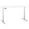 Schreibtisch, elektrisch höhenverstellbar, T-Fuß, B 1600 x T 800 x H 615-1275 mm, weiß/weißalu