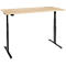 Schreibtisch, elektrisch höhenverstellbar, T-Fuß, B 1600 x T 800 x H 620-1270 mm, Ahorn/schwarz + Memoryschalter
