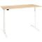 Schreibtisch, elektrisch höhenverstellbar, T-Fuß, B 1600 x T 800 x H 620-1270 mm, Ahorn/weiß + Memoryschalter
