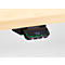 Schreibtisch, elektrisch höhenverstellbar, T-Fuß, B 1600 x T 800 x H 620-1270 mm, Ahorn/weißaluminium + Memoryschalter