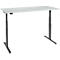 Schreibtisch, elektrisch höhenverstellbar, T-Fuß, B 1600 x T 800 x H 620-1270 mm, lichtgrau/schwarz + Memoryschalter