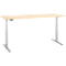 Schreibtisch, elektrisch höhenverstellbar, T-Fuß, B 1800 x T 800 x H 615-1275 mm, Ahorn/weißalu