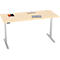Schreibtisch, elektrisch höhenverstellbar, T-Fuß, B 1800 x T 800 x H 615-1275 mm, Ahorn/weißalu