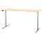 Schreibtisch, elektrisch höhenverstellbar, T-Fuß, B 1800 x T 800 x H 615-1275 mm, Ahorn/weißalu