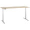 Schreibtisch, elektrisch höhenverstellbar, T-Fuß, B 1800 x T 800 x H 615-1275 mm, Eiche/weißalu