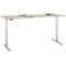Schreibtisch, elektrisch höhenverstellbar, T-Fuß, B 1800 x T 800 x H 615-1275 mm, Eiche/weißalu