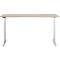 Schreibtisch, elektrisch höhenverstellbar, T-Fuß, B 1800 x T 800 x H 615-1275 mm, Eiche/weißalu